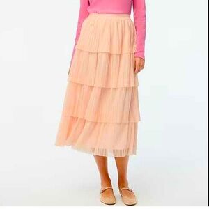 J Crew Factory Tulle tiered‎ in peachy pink size M NWT CF178 flaw